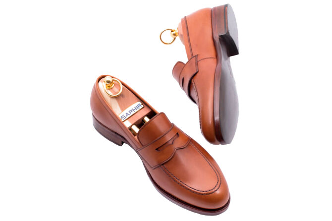 PATINE Penny Loafers 77040 F Light Brown - jasno brązowe loafersy męskie