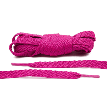 LACE LAB Flat Shoe Laces 8mm Fuchsia - Różowe płaskie sznurowadła do butów