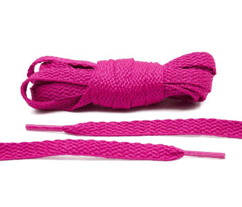 LACE LAB Flat Shoe Laces 8mm Fuchsia - Różowe płaskie sznurowadła do butów