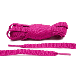 LACE LAB Flat Shoe Laces 8mm Fuchsia - Różowe płaskie sznurowadła do butów