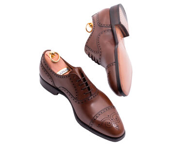 YANKO Half Brogues 435 F Brown - brązowe brogsy męskie