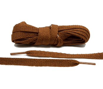 LACE LAB Flat Shoe Laces 8mm Brown - Brązowe płaskie sznurówki do butów