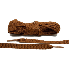 LACE LAB Flat Shoe Laces 8mm Brown - Brązowe płaskie sznurówki do butów