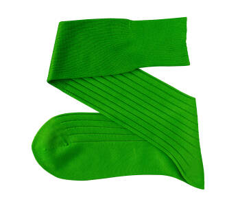 VICCEL / CELCHUK Knee Socks Solid Pistacio Green Cotton - Pistacjowe luksusowe podkolanówki