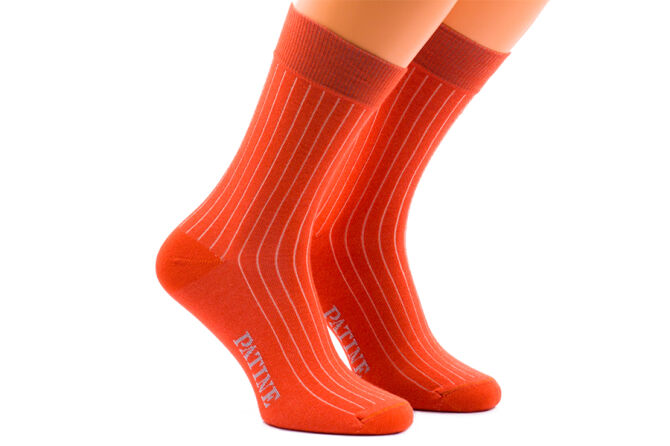 PATINE Socks PASH34 Orange / Cream - Skarpety typu SHADOW pomarańczowe z kremowymi wydzieleniami