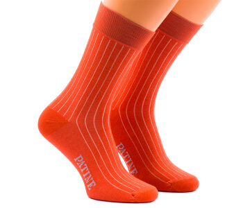 PATINE Socks PASH34 Orange / Cream - Skarpety typu SHADOW pomarańczowe z kremowymi wydzieleniami