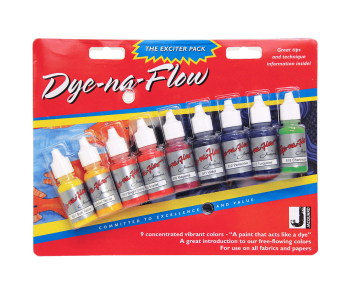 JACQUARD Dye-Na-Flow Paint Exciter Pack 9x 0.5oz / Zestaw płynnych farb akrylowych do tkanin