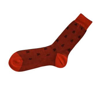 VICCEL / CELCHUK Socks Skull Orange / Black - Pomarańczowe skarpety w czarne czaszki