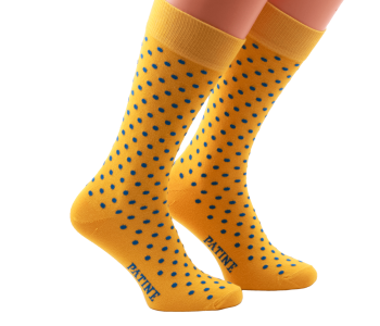PATINE Socks PAKOB04 Yellow / Blue - Skarpety klasyczne