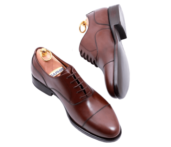 PATINE Oxford Cap Toe 77001 G Dark Brown - brązowe wiedenki męskie
